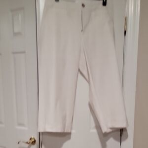 Maeve Women's Cream/white Flat-Front Pants